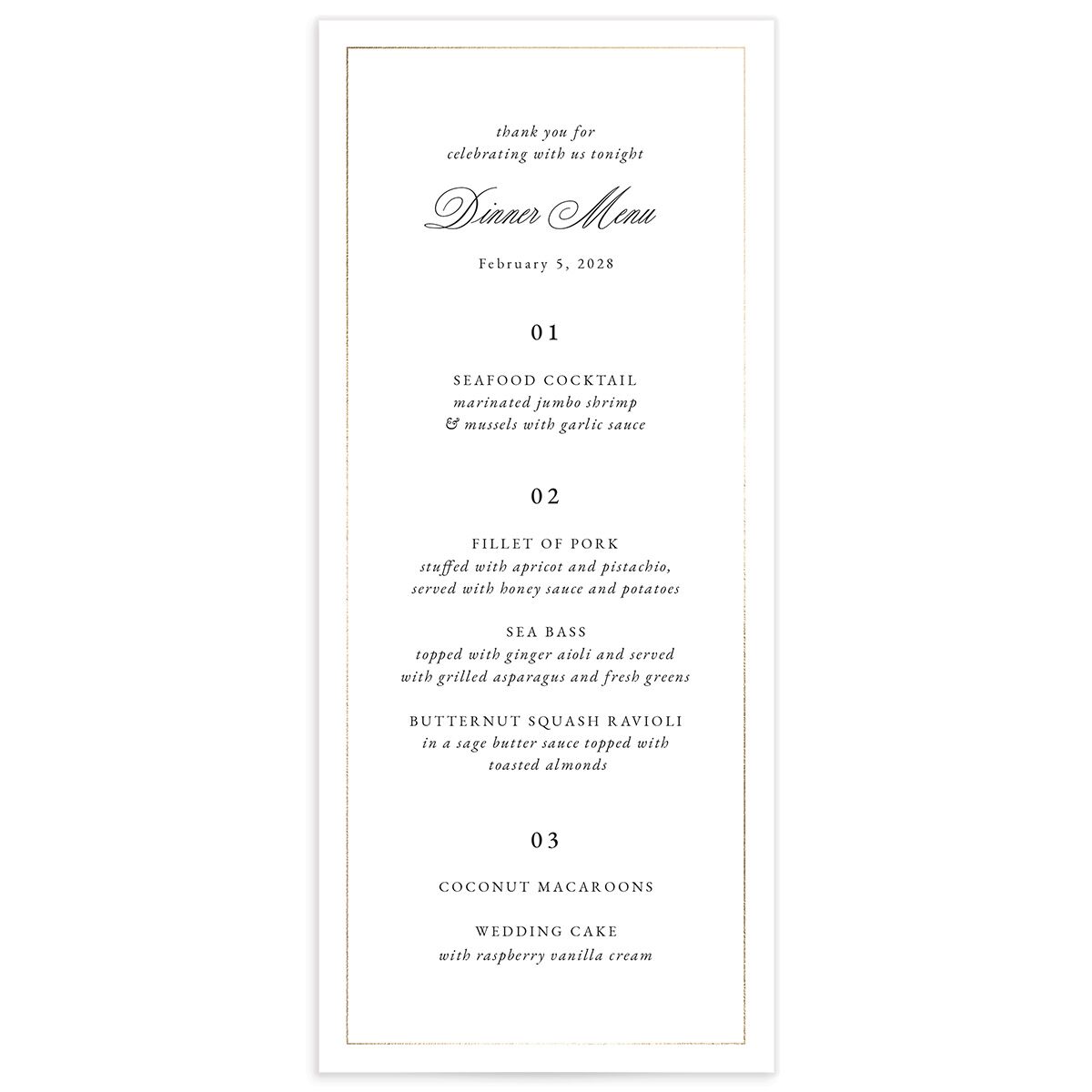 Romantic Ampersand Menus