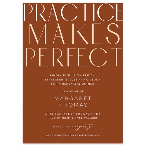 Real Talk Rehearsal Dinner Invitations Chestnut Signature Blank Standard