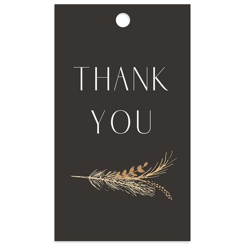Regal Pampas Favor Gift Tags Gold Charcoal Signature