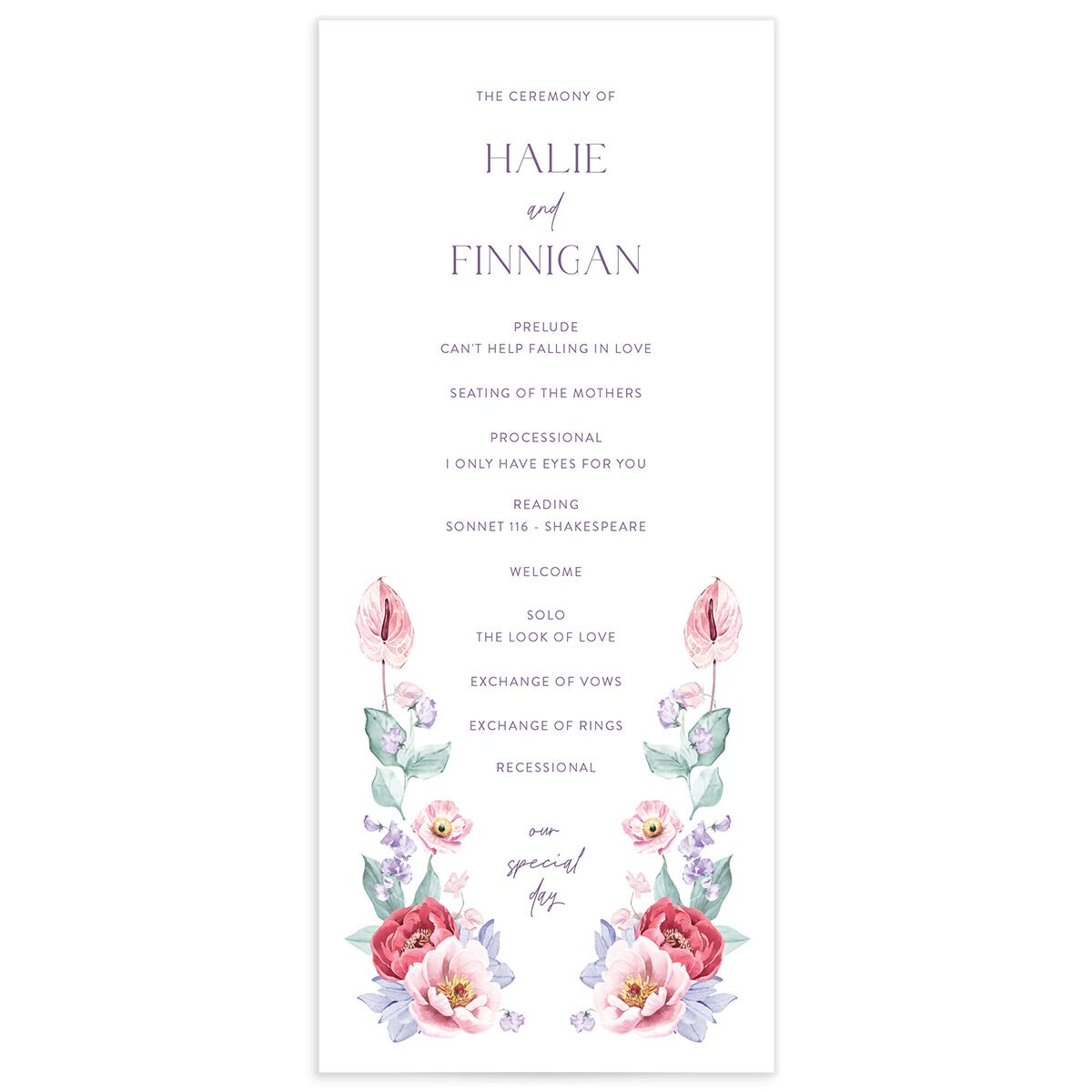Whimsical Maximalist Floral Wedding Programs