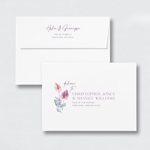 Whimsical Maximalist Floral Rehearsal Dinner Invitation Envelopes Iris White Standard Both Recipient and Return Addresses