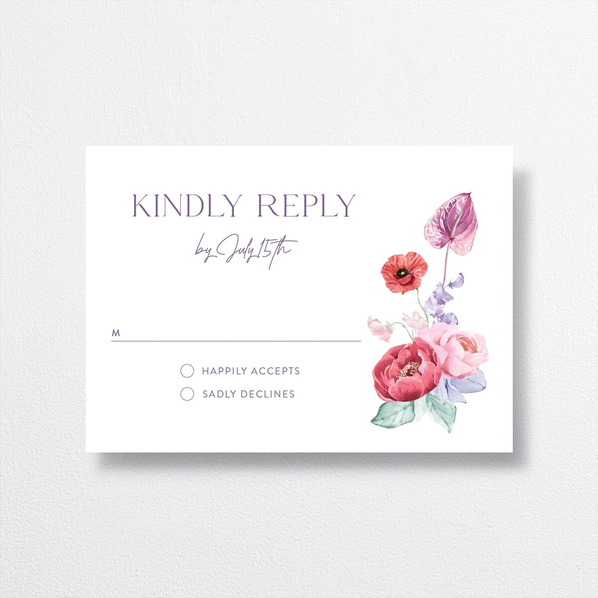 Whimsical Maximalist Floral Wedding Response Cards — view 1
