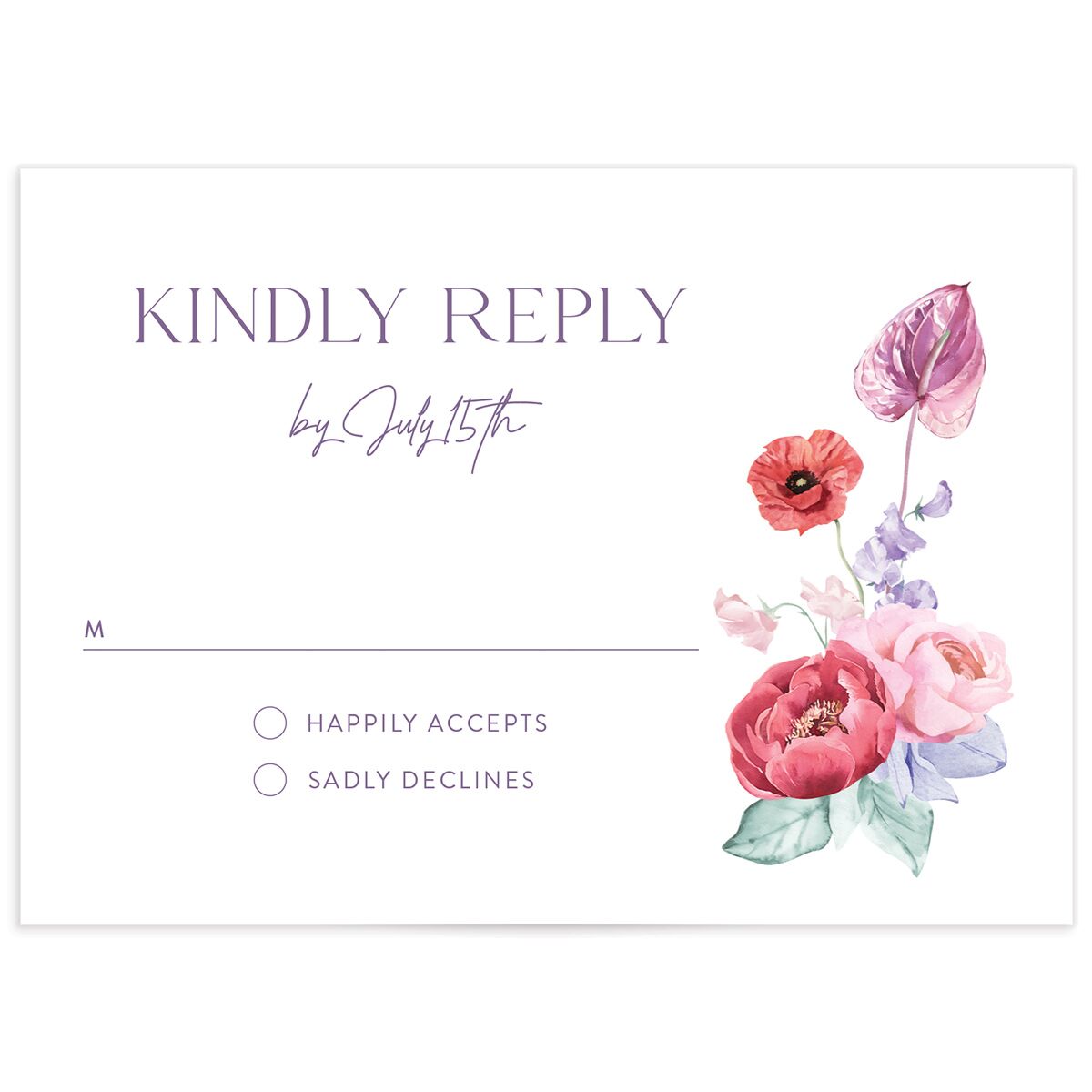 Whimsical Maximalist Floral Wedding Response Cards