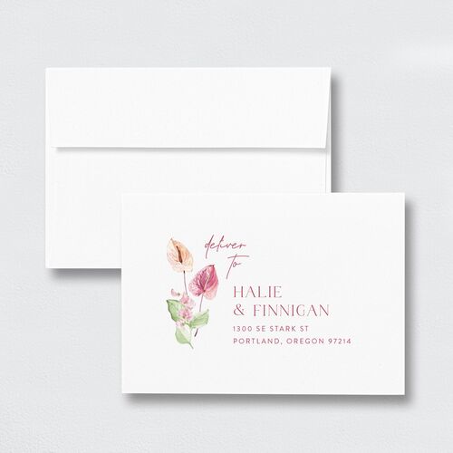 Whimsical Maximalist Floral Response Card Envelopes Mulberry White Standard Return Address Signature