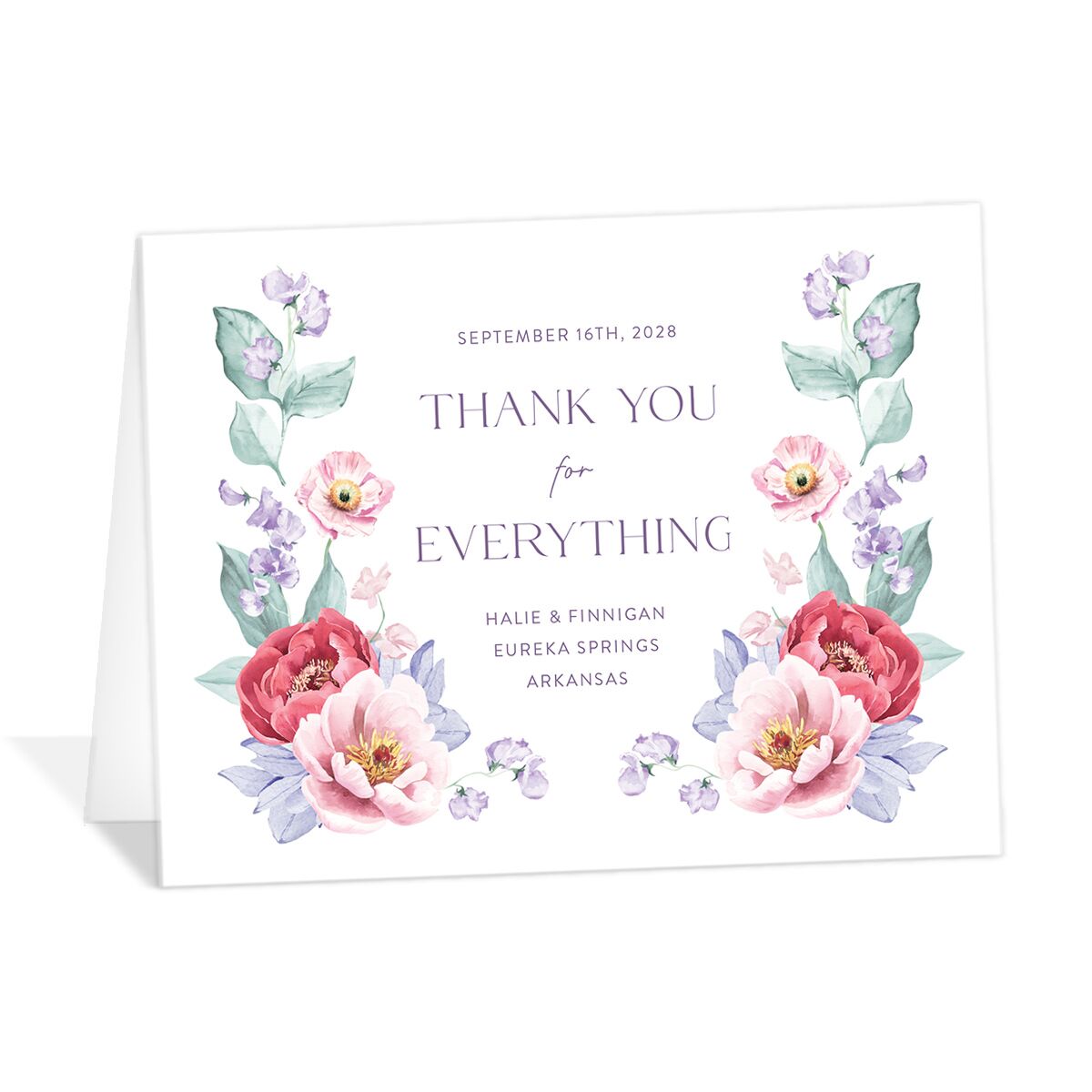 Whimsical Maximalist Floral Thank You Cards