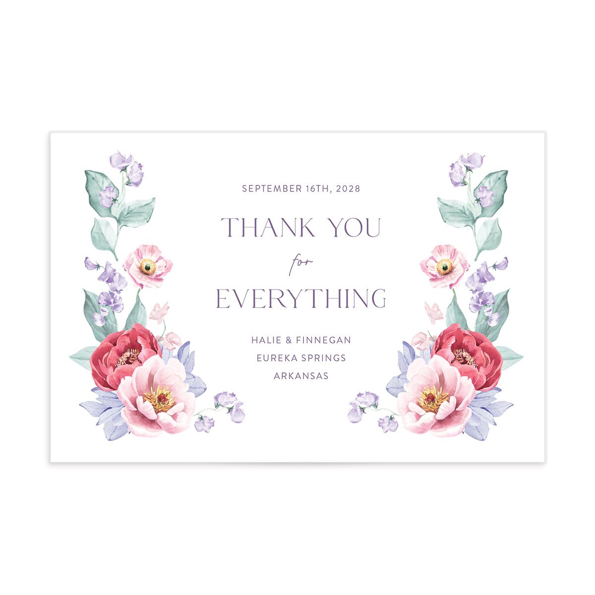 Whimsical Maximalist Floral Thank You Postcards
