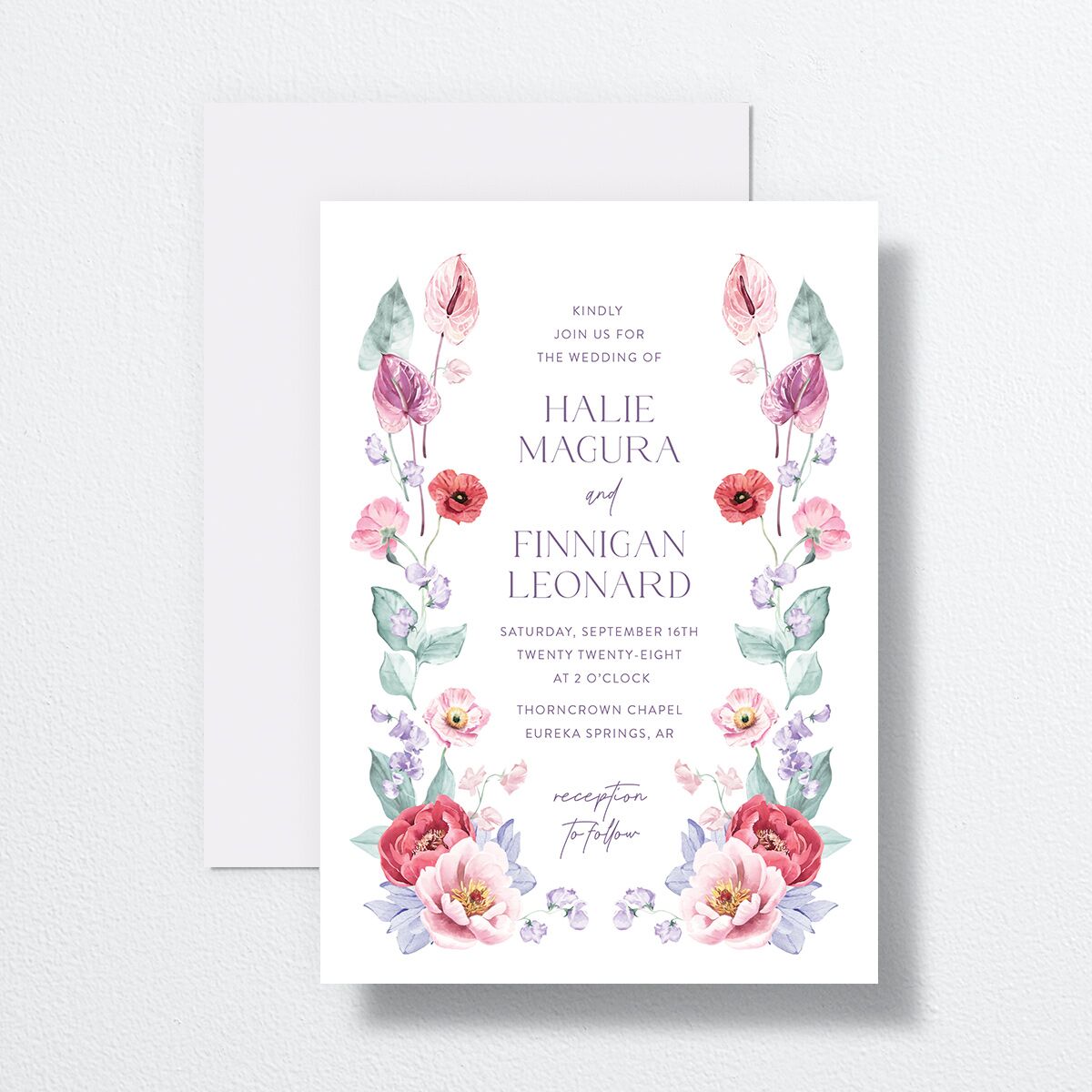 Whimsical Maximalist Floral Wedding Invitations Iris Signature No