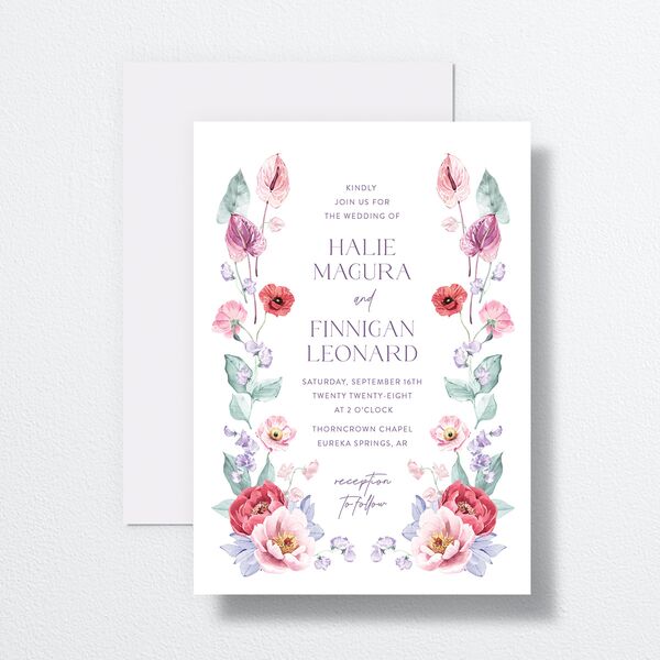 Whimsical Maximalist Floral Wedding Invitations Iris Signature No