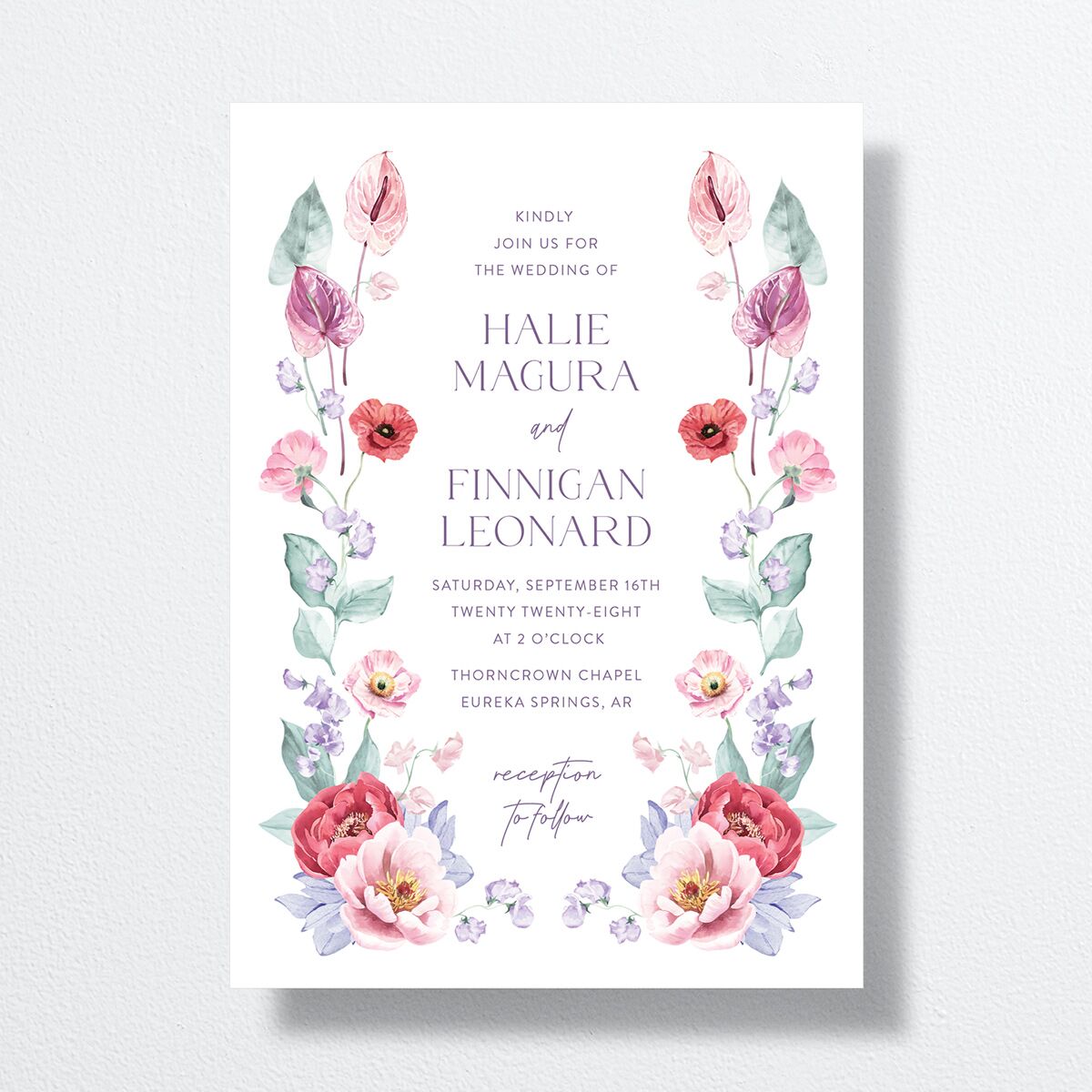 Whimsical Maximalist Floral Wedding Invitations Iris Signature No