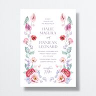 Whimsical Maximalist Floral Wedding Invitations Iris Signature No
