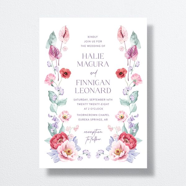 Whimsical Maximalist Floral Wedding Invitations Iris Signature No