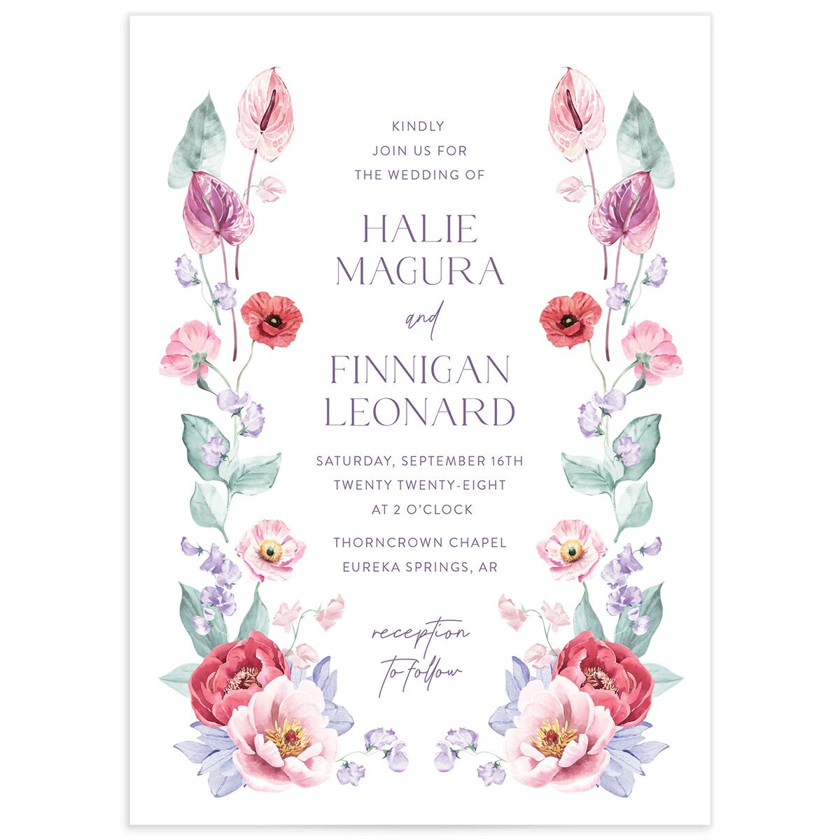 Whimsical Maximalist Floral Wedding Invitations