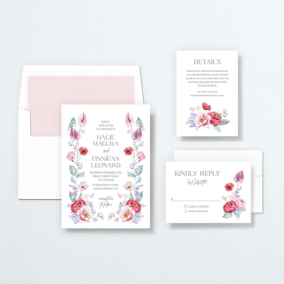 Whimsical Maximalist Floral Wedding Invitations Iris Signature No