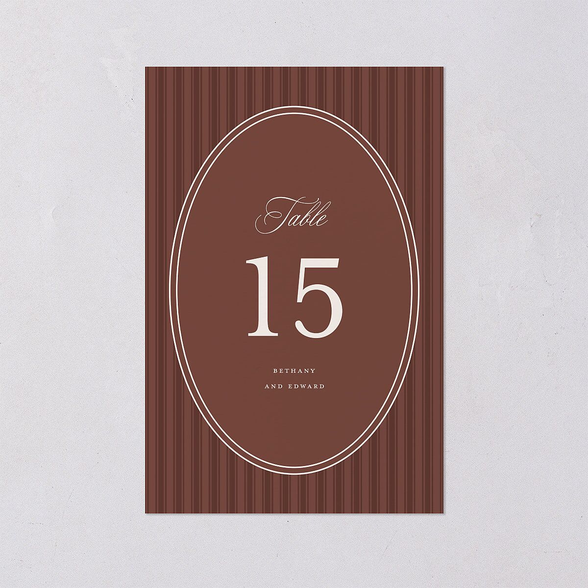 Vintage Oval Monogram Table Numbers Merlot Signature