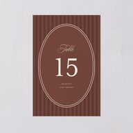 Vintage Oval Monogram Table Numbers Merlot Signature