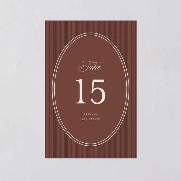 Vintage Oval Monogram Table Numbers Merlot Signature