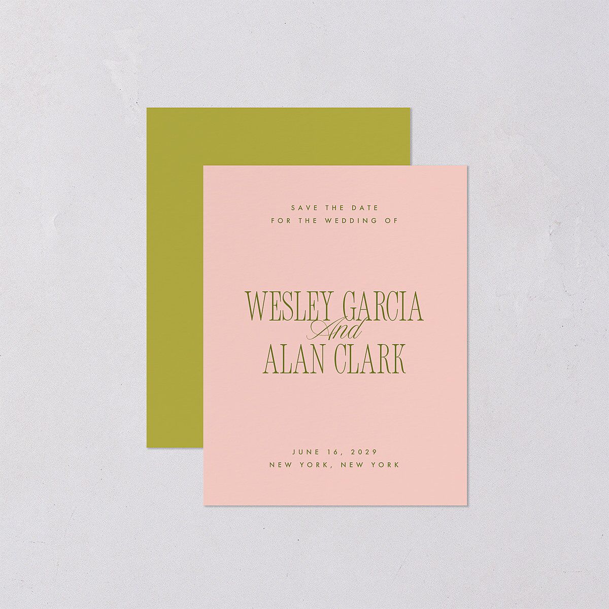Hollywood Type Save the Date Petite Cards Shell Pink Signature smooth Blank No Standard