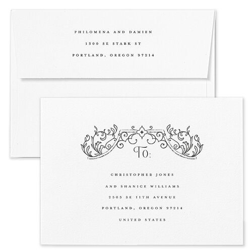 Gothic Gate Wedding Invitation Envelopes Blue Licorice Return Address Standard Signature
