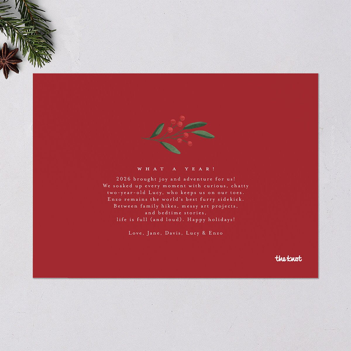 Triptych Holiday Holiday Cards True Red Signature Blank Landscape Standard