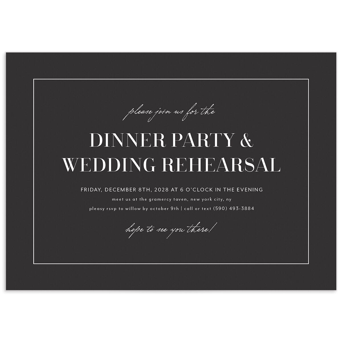 Classic Border Rehearsal Dinner Invitations