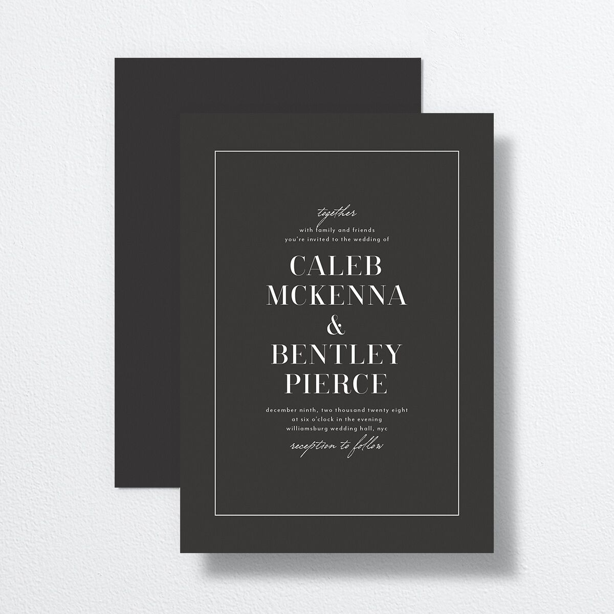 Classic Border Wedding Invitations Midnight Signature No