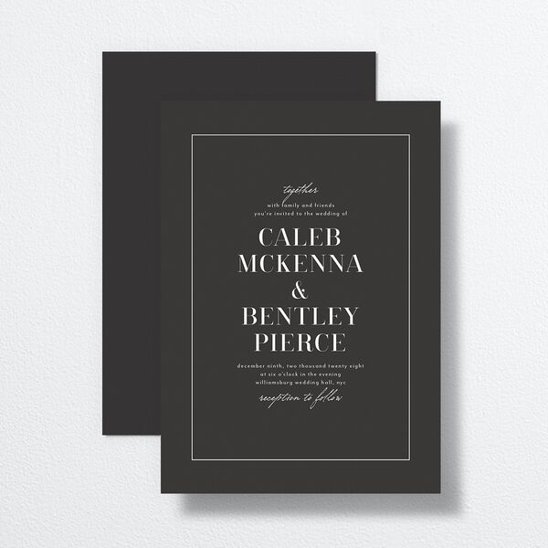 Classic Border Wedding Invitations Midnight Signature No