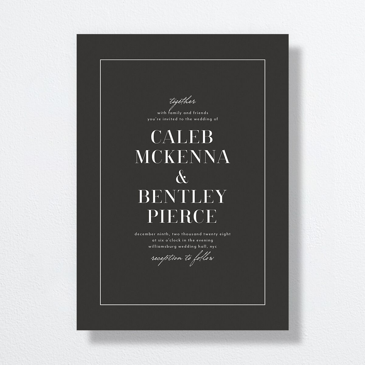 Classic Border Wedding Invitations Midnight Signature No