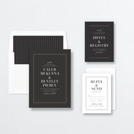 Classic Border Wedding Invitations Midnight Signature No