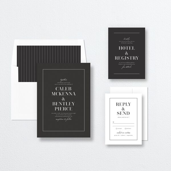 Classic Border Wedding Invitations Midnight Signature No