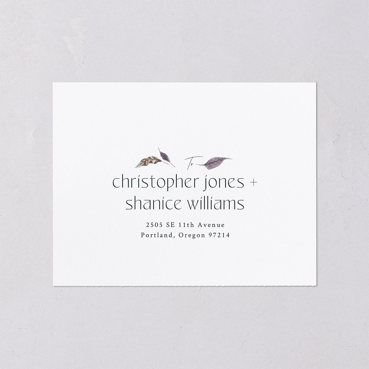 Crystal Forest All-in-One Wedding Invitations Hunter Green Signature Light Both Recipient and Return Addresses No