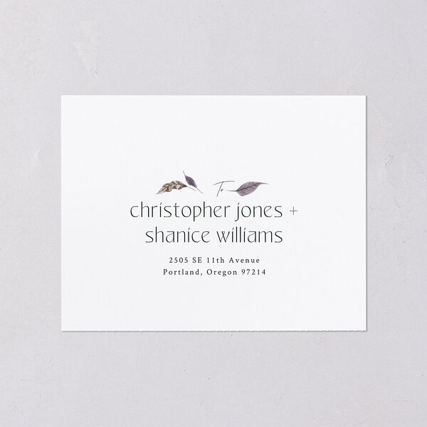 Crystal Forest All-in-One Wedding Invitations Hunter Green Signature Light Both Recipient and Return Addresses No
