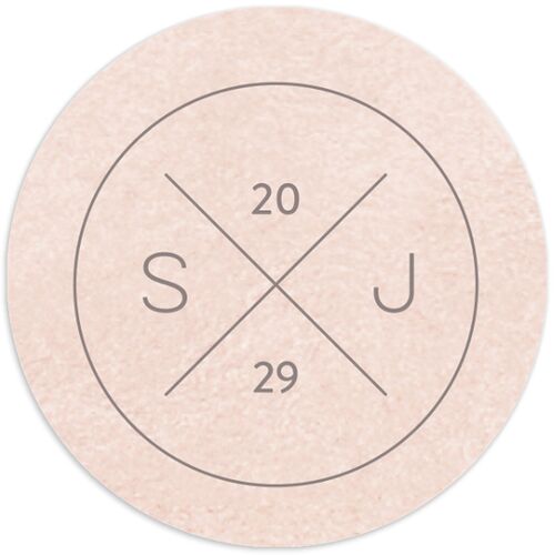 Painted Desert Wedding Stickers Dusty Rose Circle