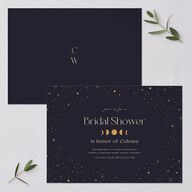 Celestial Galaxy Bridal Shower Invitations Dark Navy Signature Blank Standard
