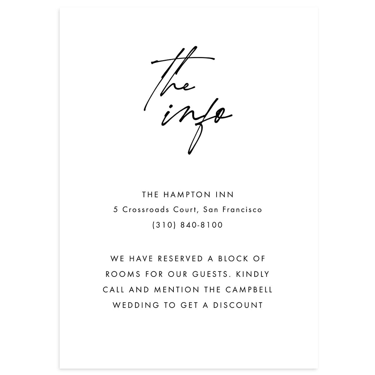 Simply Script Wedding Enclosure Cards