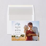 Classic Greenery Save The Date Cards Ocean Signature smooth Blank No Standard