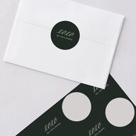 Classic Joyful Greeting Holiday Stickers Hunter Green Circle
