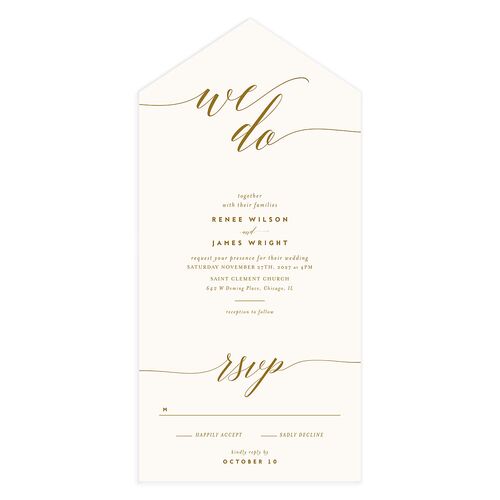 We Do All-in-One Wedding Invitations Snow Signature Light Both Recipient and Return Addresses No