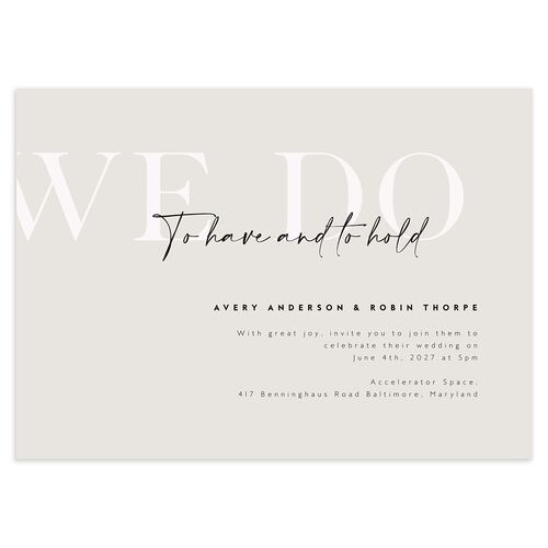 Modern Vow Wedding Invitations Fog Signature Blank No Standard