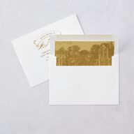 Vintage Toile Foil Wedding Invitations Gold Marigold Signature Blank No