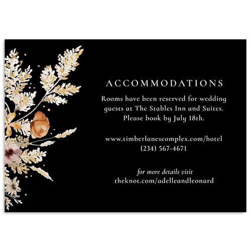 Dried Blooms Wedding Enclosure Cards Gold Licorice Signature Standard