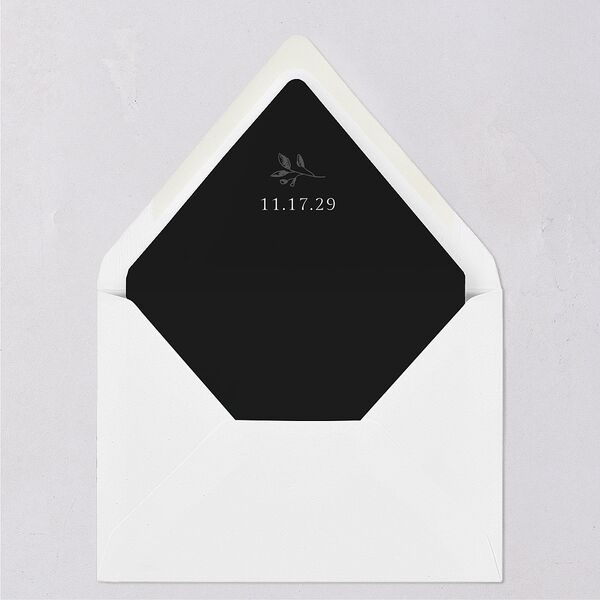 Elegant Botanical Initials Euro Envelope Liners Pure White Luxe