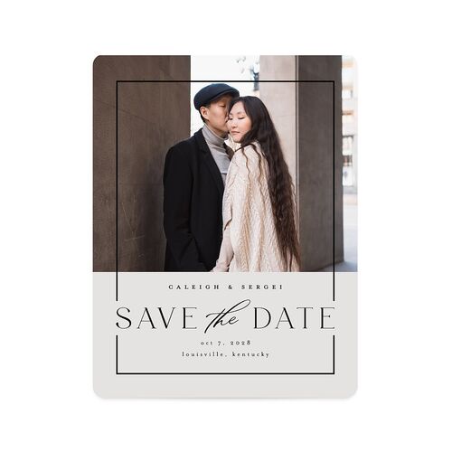 Elegant Frame Save The Date Magnets Fog Magnet Paper