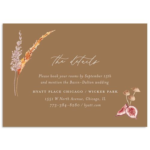 Eclectic Adornment Wedding Event Detail Cards Camel Signature Standard