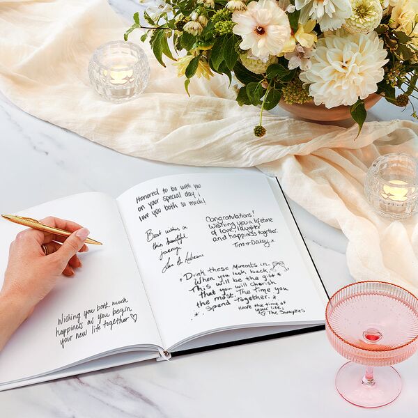 Flourishing Love Wedding Guest Book Pure White