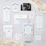 Elegant Antique Toile Frame Wedding Invitations by Bridgerton Cruise Signature Blank No Standard