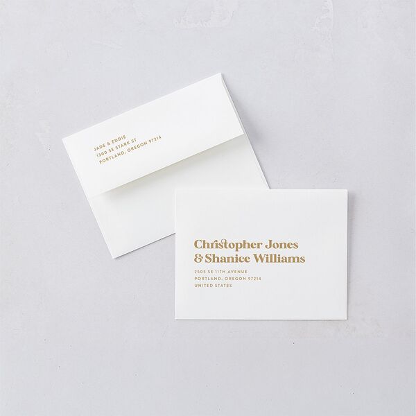 Music Lovers Save the Date Petite Cards Tan Signature smooth Blank No Standard