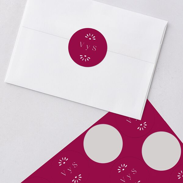 Hacienda Elegante Wedding Stickers Raspberry Circle