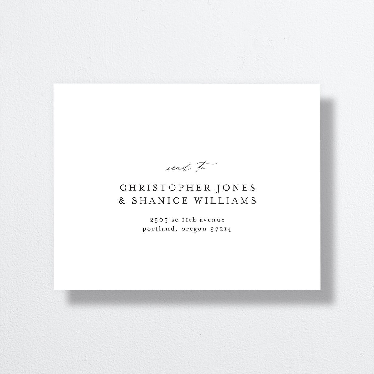 Dainty Heart All-in-One Wedding Invitations Pure White No Signature Light Both Recipient and Return Addresses