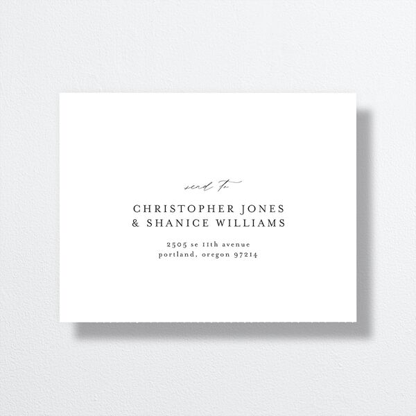 Dainty Heart All-in-One Wedding Invitations Pure White No Signature Light Both Recipient and Return Addresses