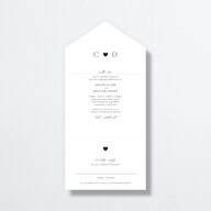 Dainty Heart All-in-One Wedding Invitations Pure White No Signature Light Both Recipient and Return Addresses